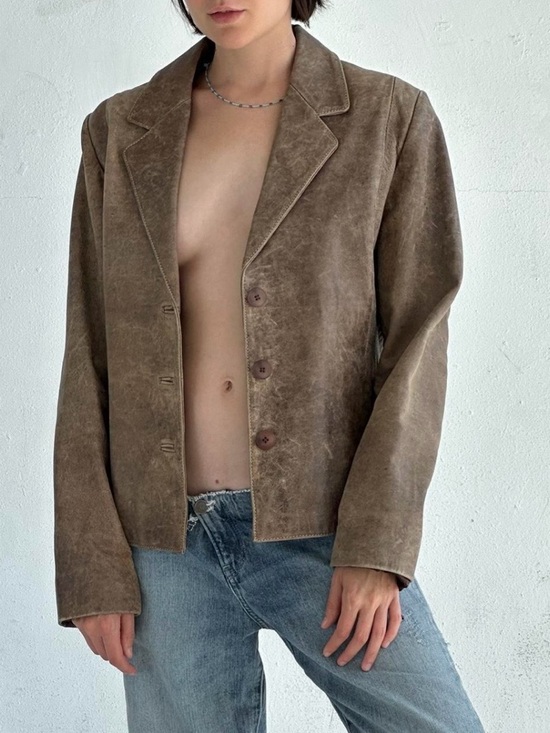 Vintage Jackets & Blazers - Vintage Brown Leather Jacket